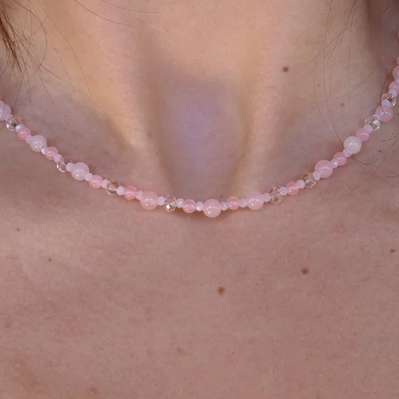 Rose Quartz Choker - Picture 2 of 7